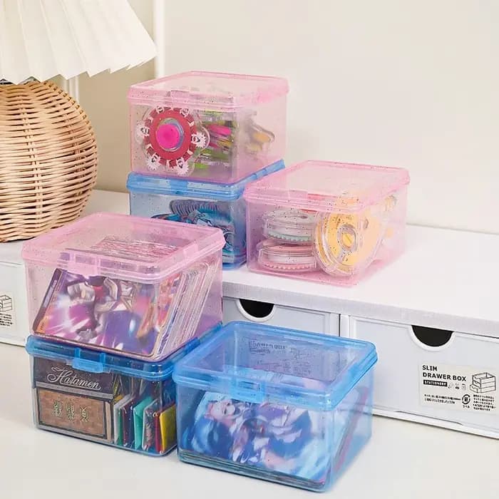 Boîte de rangement en plastique transparente pour cartes Photo