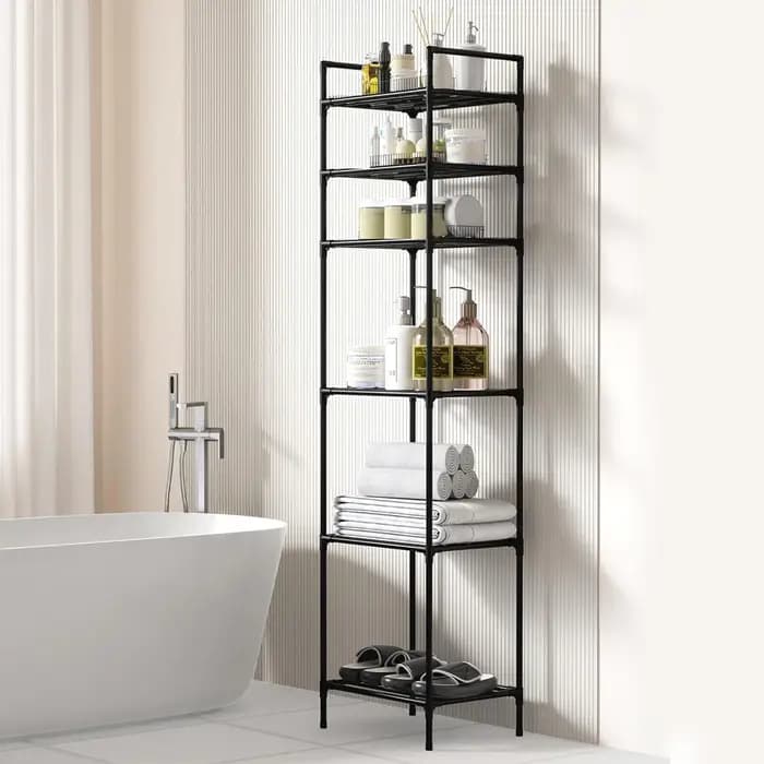Étagère de rangement en métal à 6 niveaux, étagère utilitaire multifonction, support de rangement robuste, étagères de garde-manger pour cuisine, salle de bains, buanderie