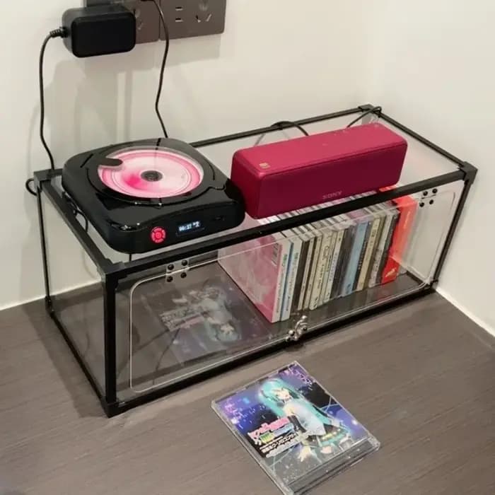 Boîte de rangement en acrylique pour DVD et CD