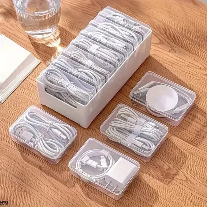 Boîte de rangement pour câbles avec 7 petites boîtes à compartiments