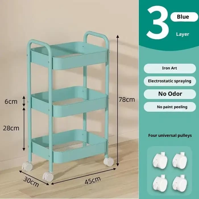 Petit chariot support de rangement mobile multicouche pour cuisine