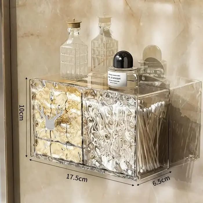 Organisateur de maquillage multifonctionnel avec motifs glacier : parfait pour le rangement dans la