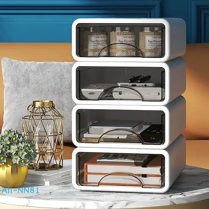 【N】boîte en plastique organisateur de bureau tiroir boîte de rangement de maquillage conteneur de bijoux empilable