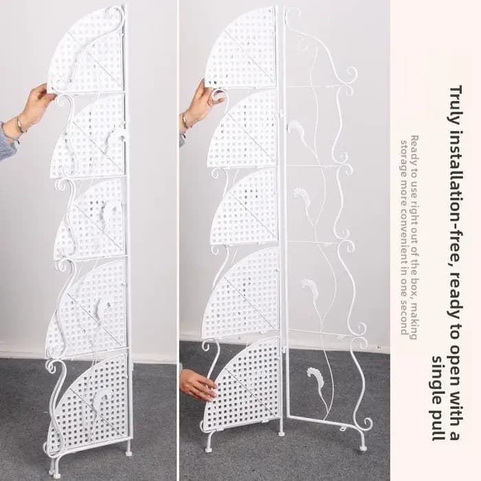 Support de rangement triangulaire en fer pour salle de bain
