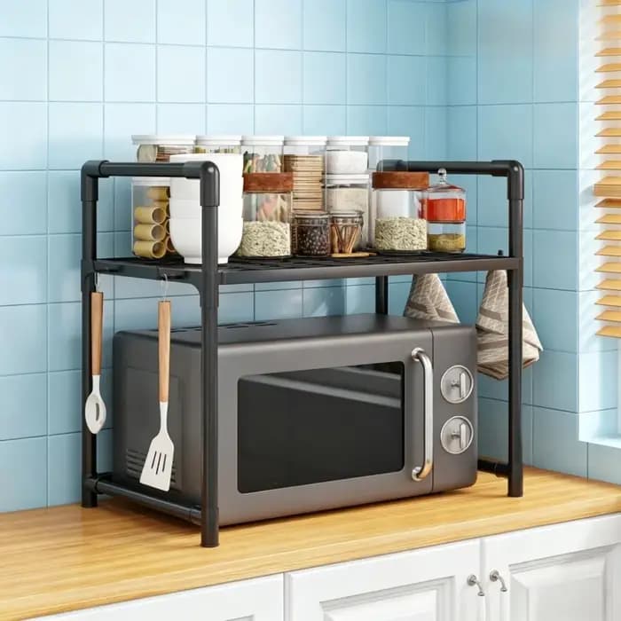 Le support de rangement multifonctionnel monocouche pour four à micro-ondes est simple et élégant