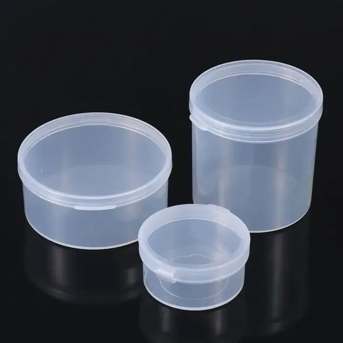 Petite Boîte de Rangement Ronde en Plastique Transparent