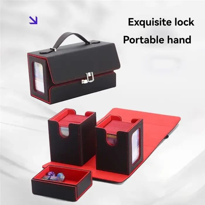 Boîte de rangement pour cartes de jeu B78B - Boîte de jeu avec poignée