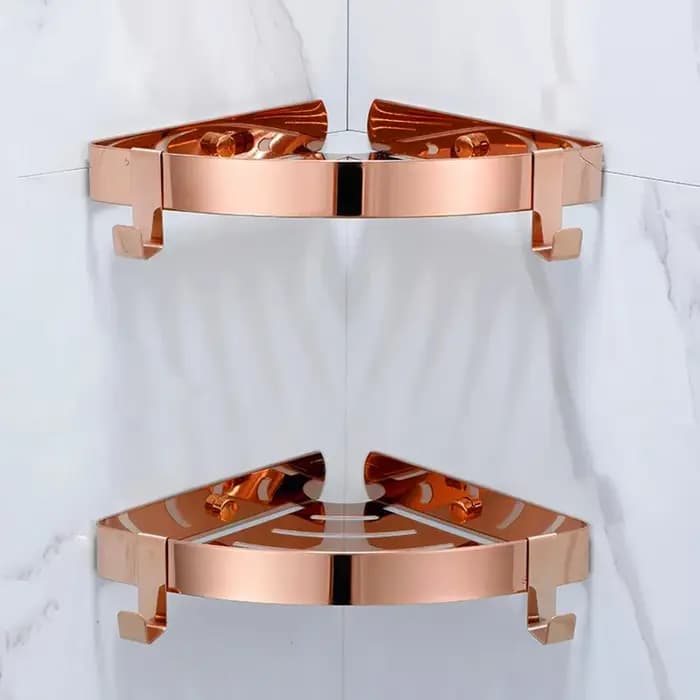 Étagère d'angle en or Rose