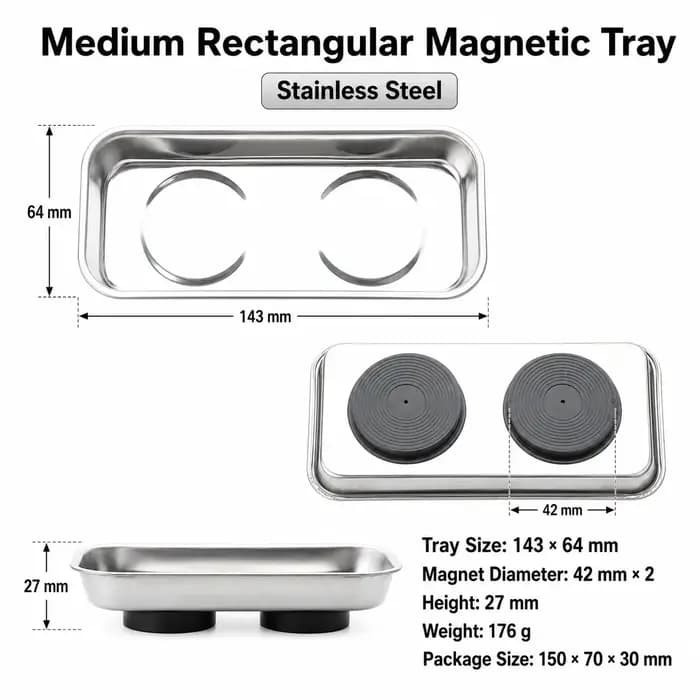 Plateau magnétique rond en acier inoxydable pour pièces