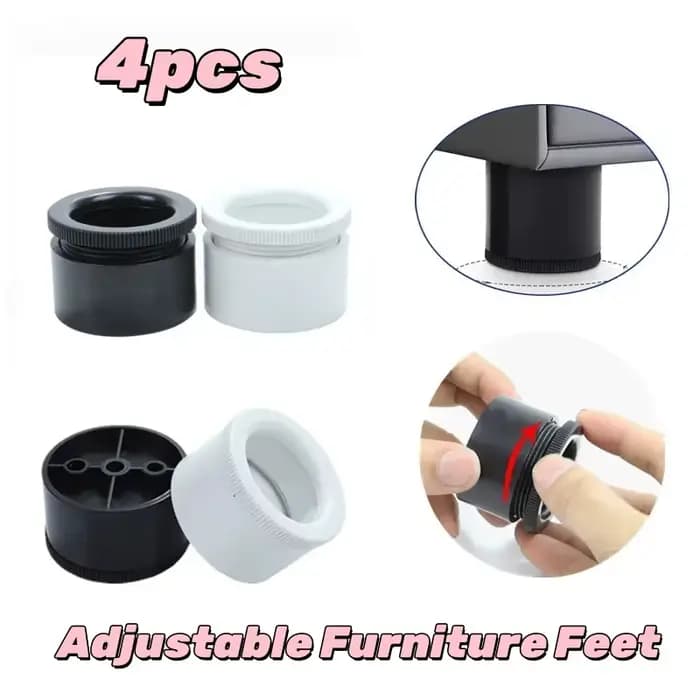 4 pièces pieds d'armoire en plastique ABS jambe réglable rond canapé accessoires meubles armoire jambes Table basse matériel de remplacement