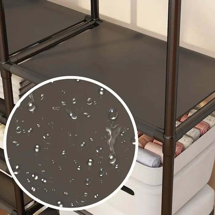 Porte-manteau vertical en métal double rangée pour rangement de vêtements et étagère de sol multifonctionnelle pour chambre à coucher