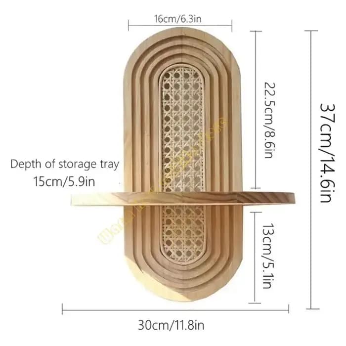 Décorts muraux d'étagère en bois naturel avec rack rangement