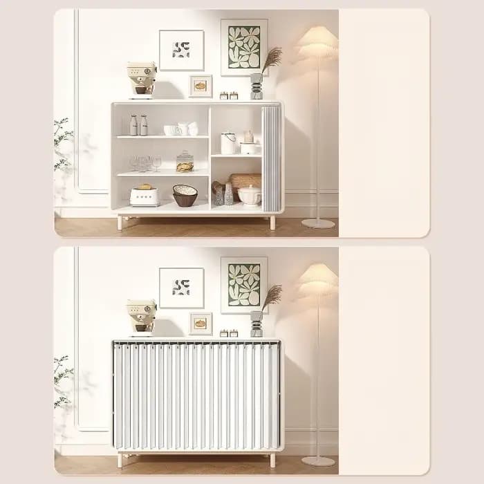 Rideau court de style japonais avec rail coulissant en tissu pour porte de cuisine
