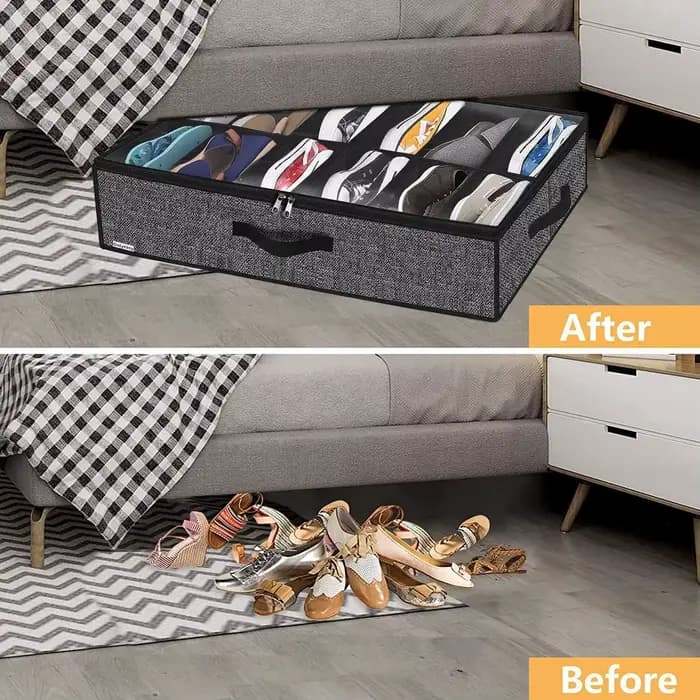 Organisateur de rangement de chaussures sous le lit
