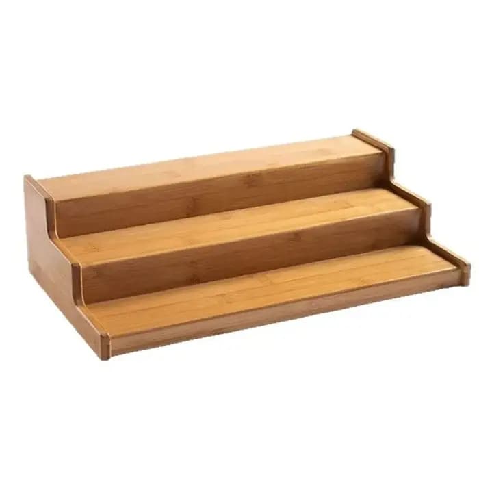 Étagère à épices à 3 niveaux en bois massif