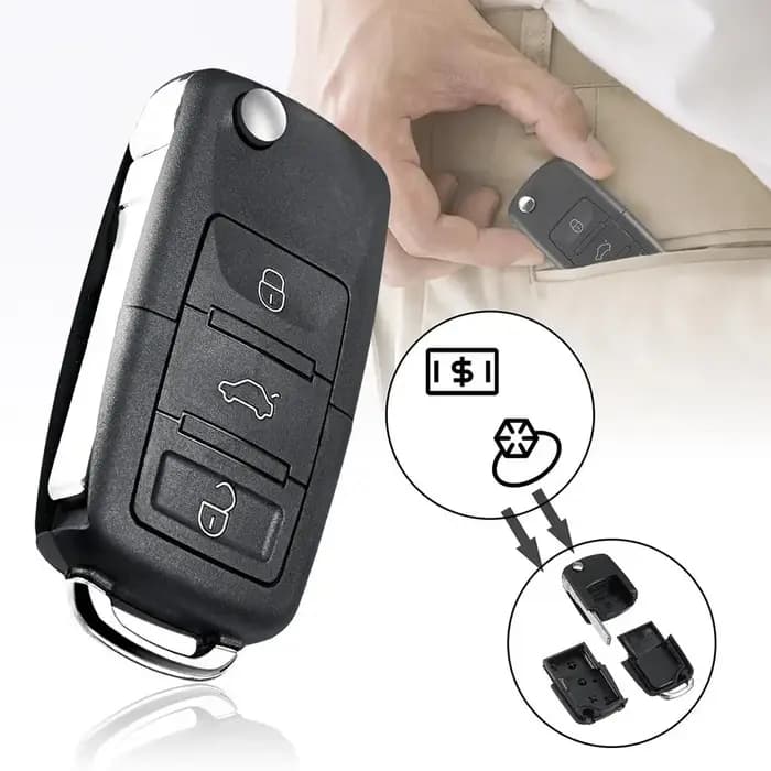 Nouveau Mini clé de voiture cachée créative factice coffre-fort compartiment Secret boîte de rangement vide