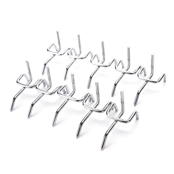 10 pièces 5 cm En Métal Panneau Perforé Crochets Mur D'affichage Au Détail Magasin Peg Latte Mur Maison Cintre Chrome