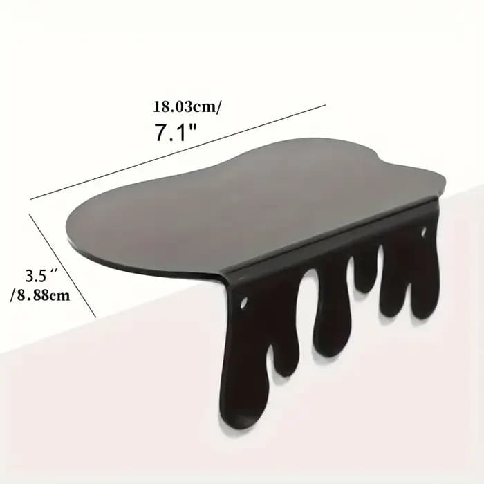 Étagère murale en métal noir monobloc - étagère flottante, construction durable, pratique pour le ra