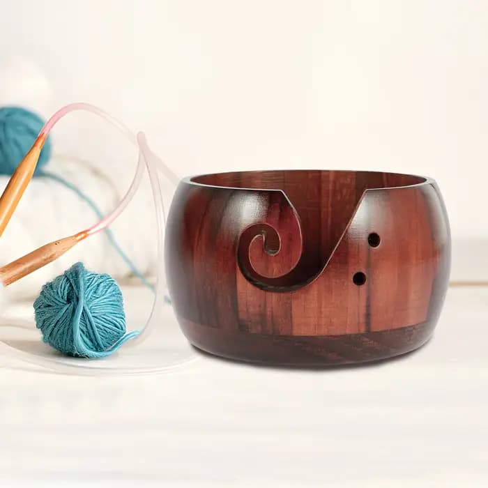 Panier de rangement en laine avec trous faits à la main
