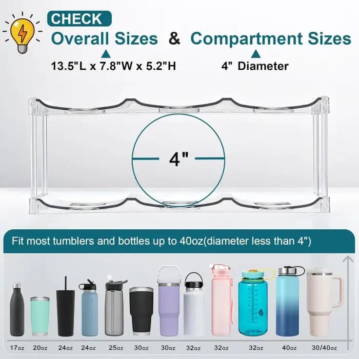 Support de stockage de bouteilles d'eau empilable de grande capacité