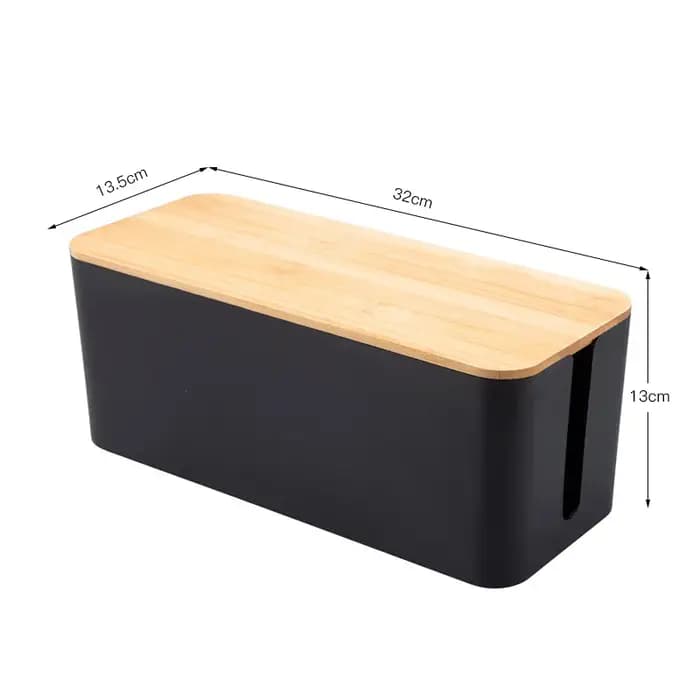 Socket Boîte De Rangement Antipoussière Haute Qualité Imitation Teck Couverture Câble Gestionnaire Ordinateur Hub Plug