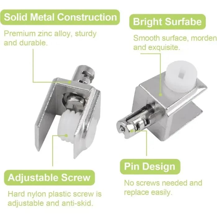 Supports d'étagère en verre 20 pièces: Clips muraux réglables en alliage de Zinc chromé poli avec broche