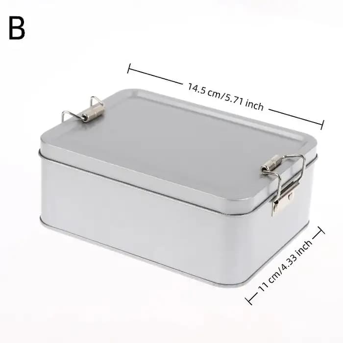 Boîte en fer blanc à boucle rectangulaire