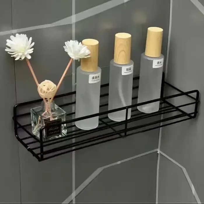Étagère de salle de bain murale d'angle, support de rangement pour shampoing, panier de douche en fer pour cosmétiques, organisateur de salle de bain