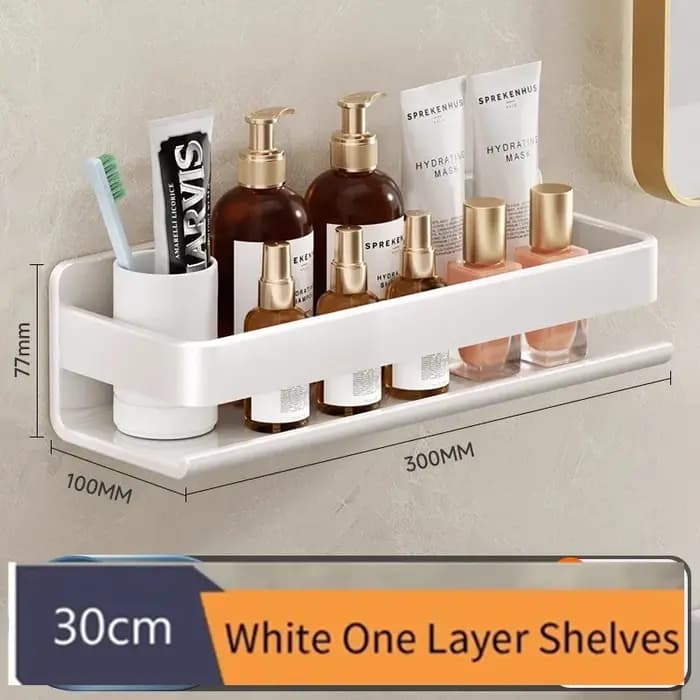 Étagère murale pour salle de bain, étagère à épices multifonctionnelle pour articles, rangement de c