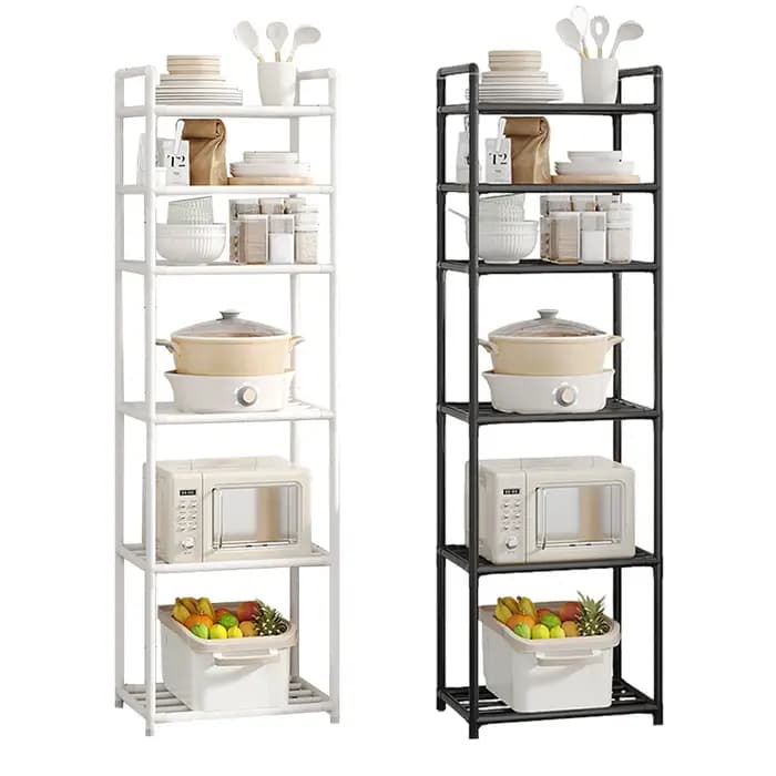 Étagère de rangement en métal à 6 niveaux, étagère utilitaire multifonction, support de rangement robuste, étagères de garde-manger pour cuisine, salle de bains, buanderie