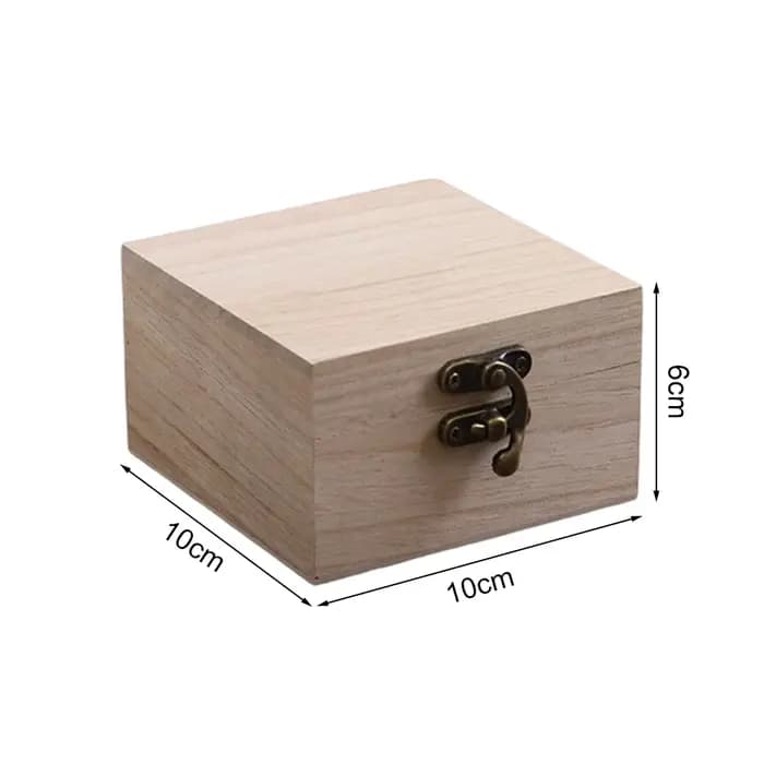 Boîte de rangement carrée en bois avec couvercle