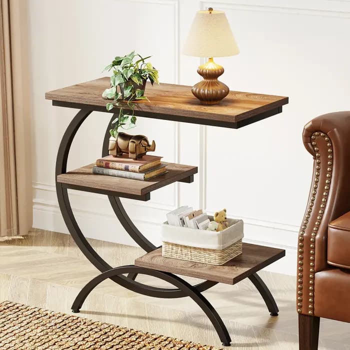 Tribesigns-Table d'appoint en forme de C
