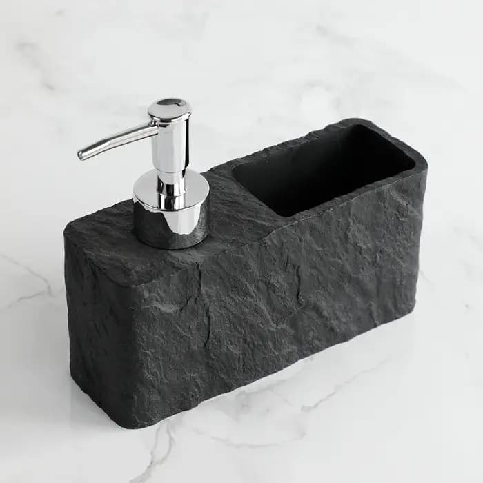 Distributeur de savon avec éponge pour évier de cuisine et salle de bain, distributeur de savon liqu