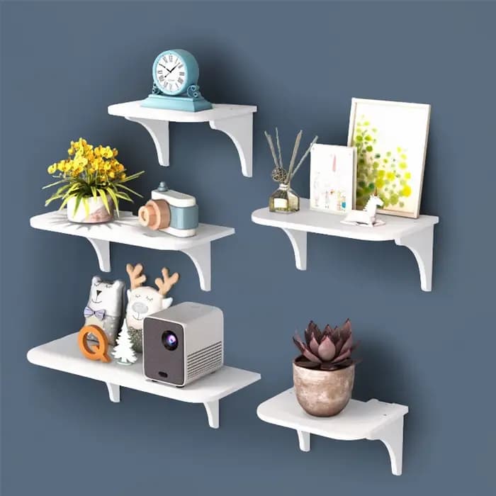 Étagère murale flottante avec crochet Routeur Caméra Barre d'alimentation Projecteur Décodeur Support de rangement suspendu Organisateur de bureau à domicile