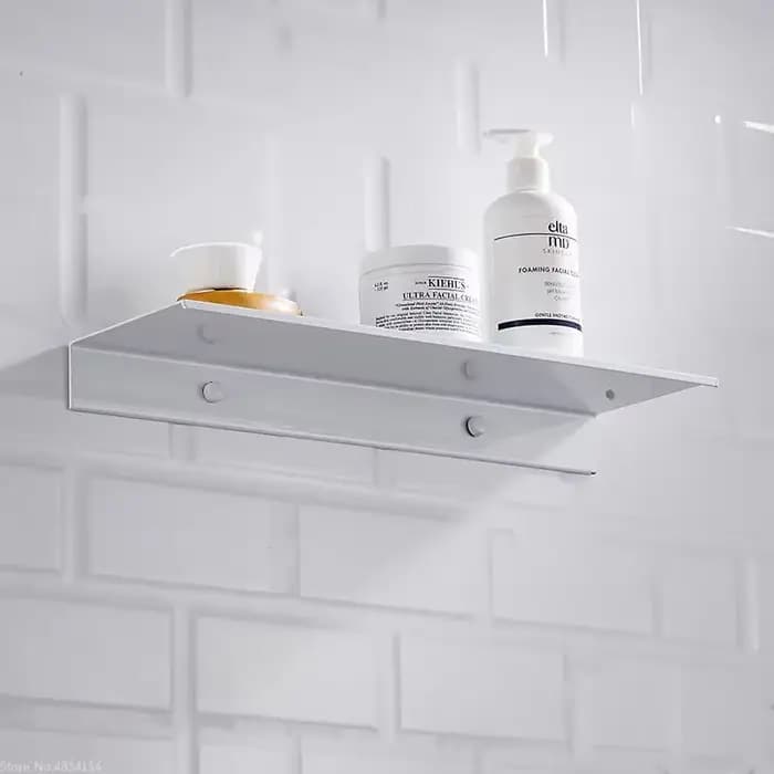 Étagère de rangement murale en aluminium blanc pour douche