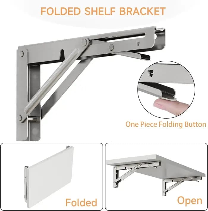 2 pièces support pliant pour étagère Table bureau robuste flottant Triangle