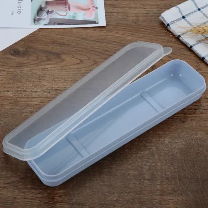 Boîte à couverts portable avec couvercle transparent, étui à couverts pour voyage, extérieur, école,