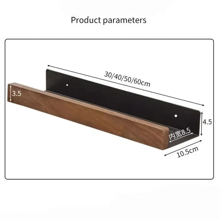 Étagère de rangement pour salle de bain en bois noir