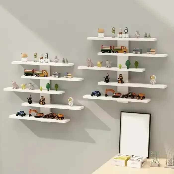 Présentoir mural léger à 5 niveaux pour figurines de blocs de construction