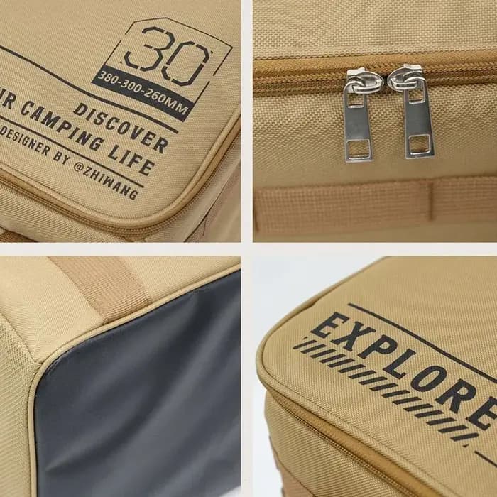 Boîte de rangement pliable d'extérieur, boîte de rangement pour pique-nique et camping, vaisselle, ustensiles de cuisine, sac de rangement tactique d'extérieur, grande capacité