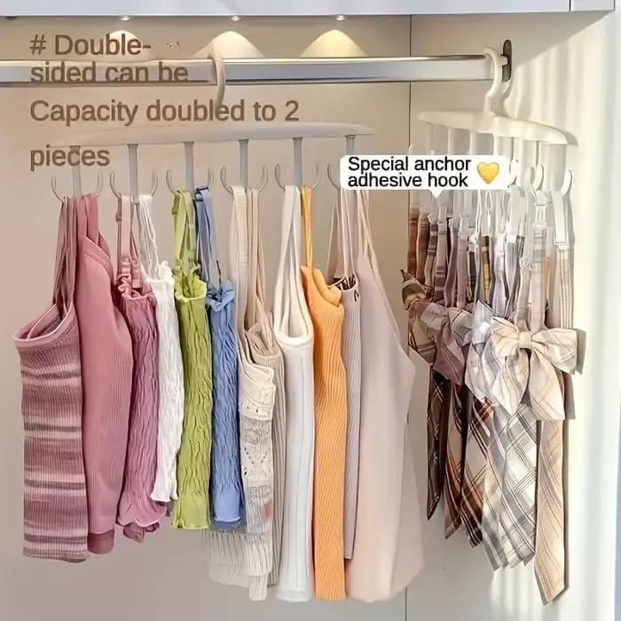 Cintre rotatif à 12 crochets – Organisateur de placard peu encombrant pour cravates