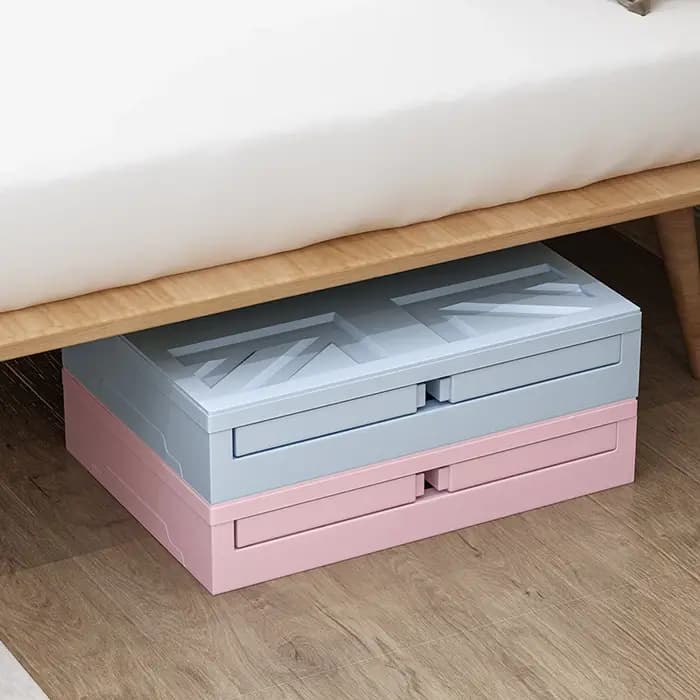 Boîte de rangement en plastique pliable de grande capacité
