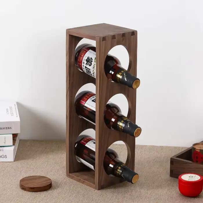 Support de casier à vin en bois massif