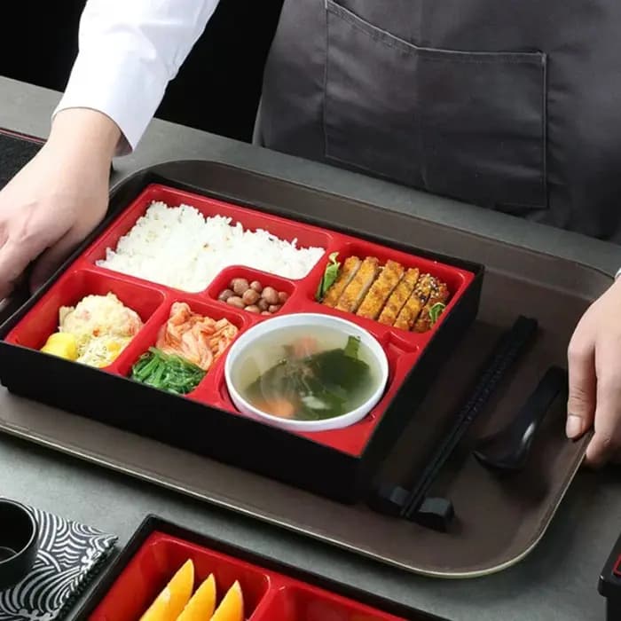 Boîte de rangement alimentaire japonaise type bento, compartimentée, pour le déjeuner professionnel, plateau repas portable, conteneur alimentaire amovible