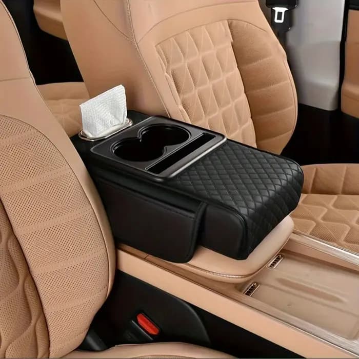 Tapis de console centrale de voiture avec boîte de rangement intégrée