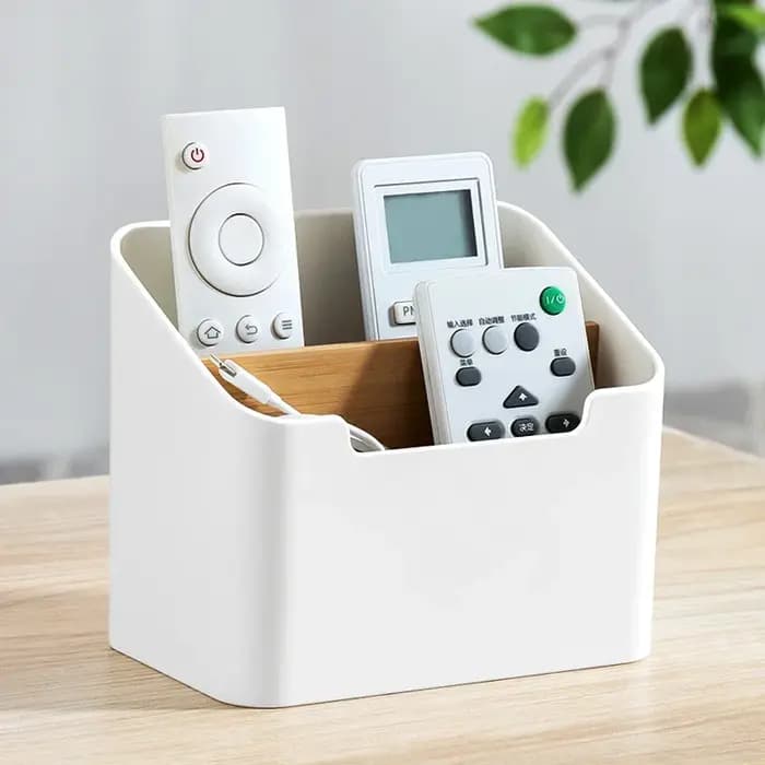 Boîte de rangement de bureau en plastique pour télécommandes
