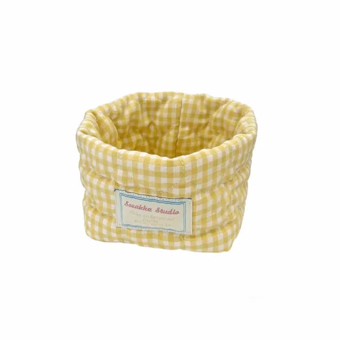Panier de rangement en tissu à carreaux pour la maison