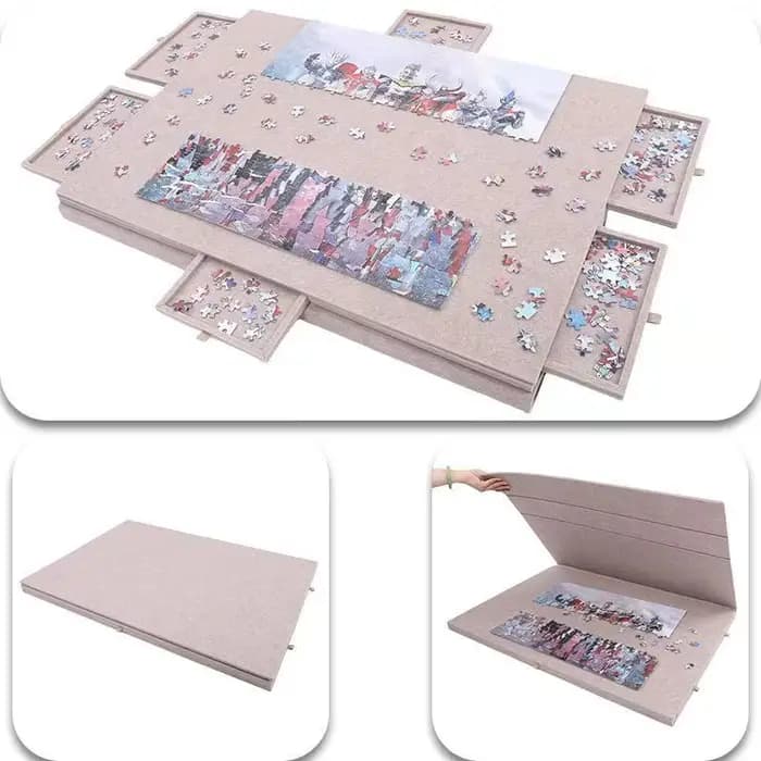 Table de Puzzle Portable avec 6 tiroirs de rangement, grande capacité pour l'éducation et le rangeme