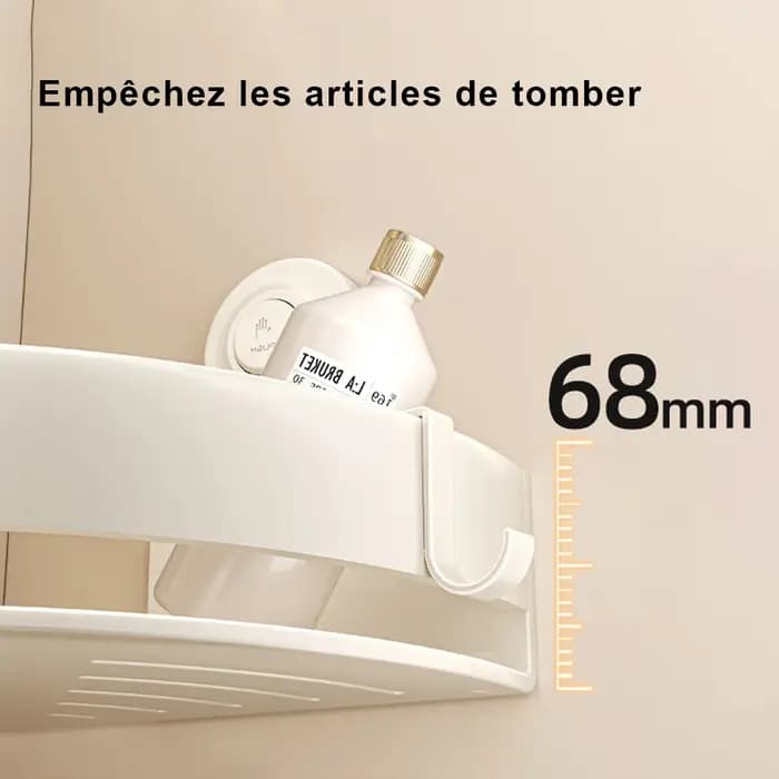 Étagères de rangement d'angle à ventouse avec crochet