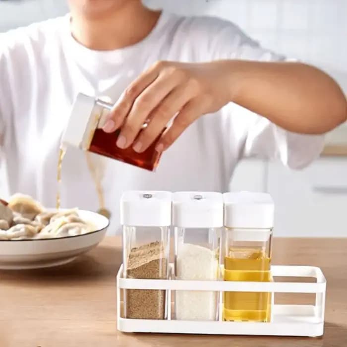 Ensemble de pots à épices avec couvercle, plastique, boîte de rangement d'assaisonnement, transparent, beaucoup de supports à épices, fournitures de cuisine
